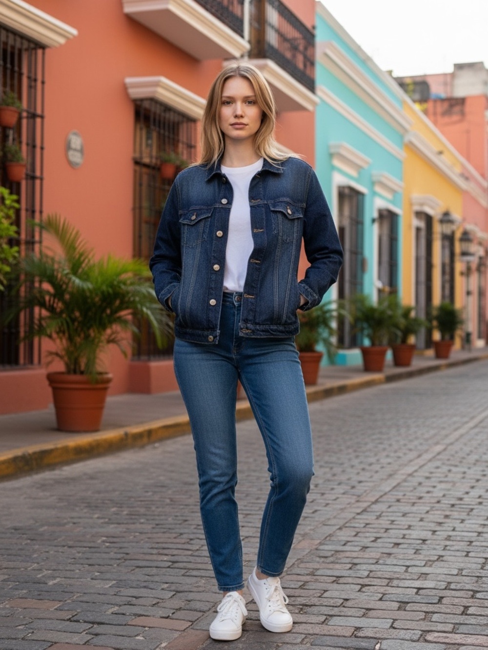 We The Free Dark Blue Denim Jacket